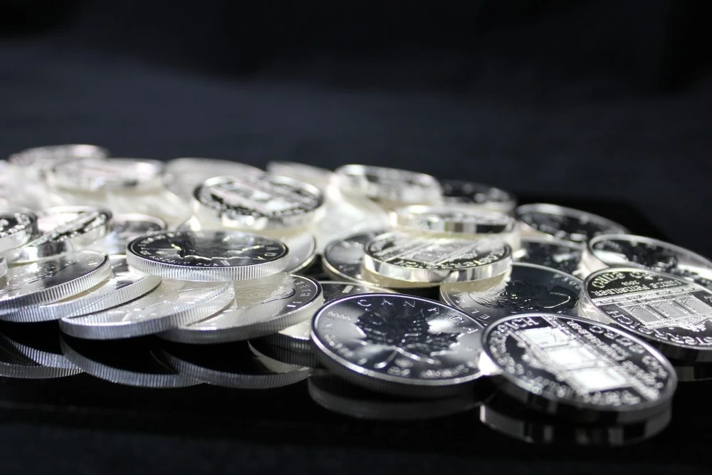 Zilveren munten per tube